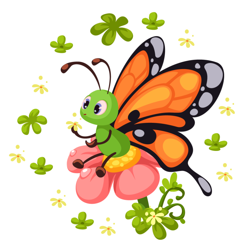 Dywan winylowy dla dziecka kolorowa radość motyla - TenStickers