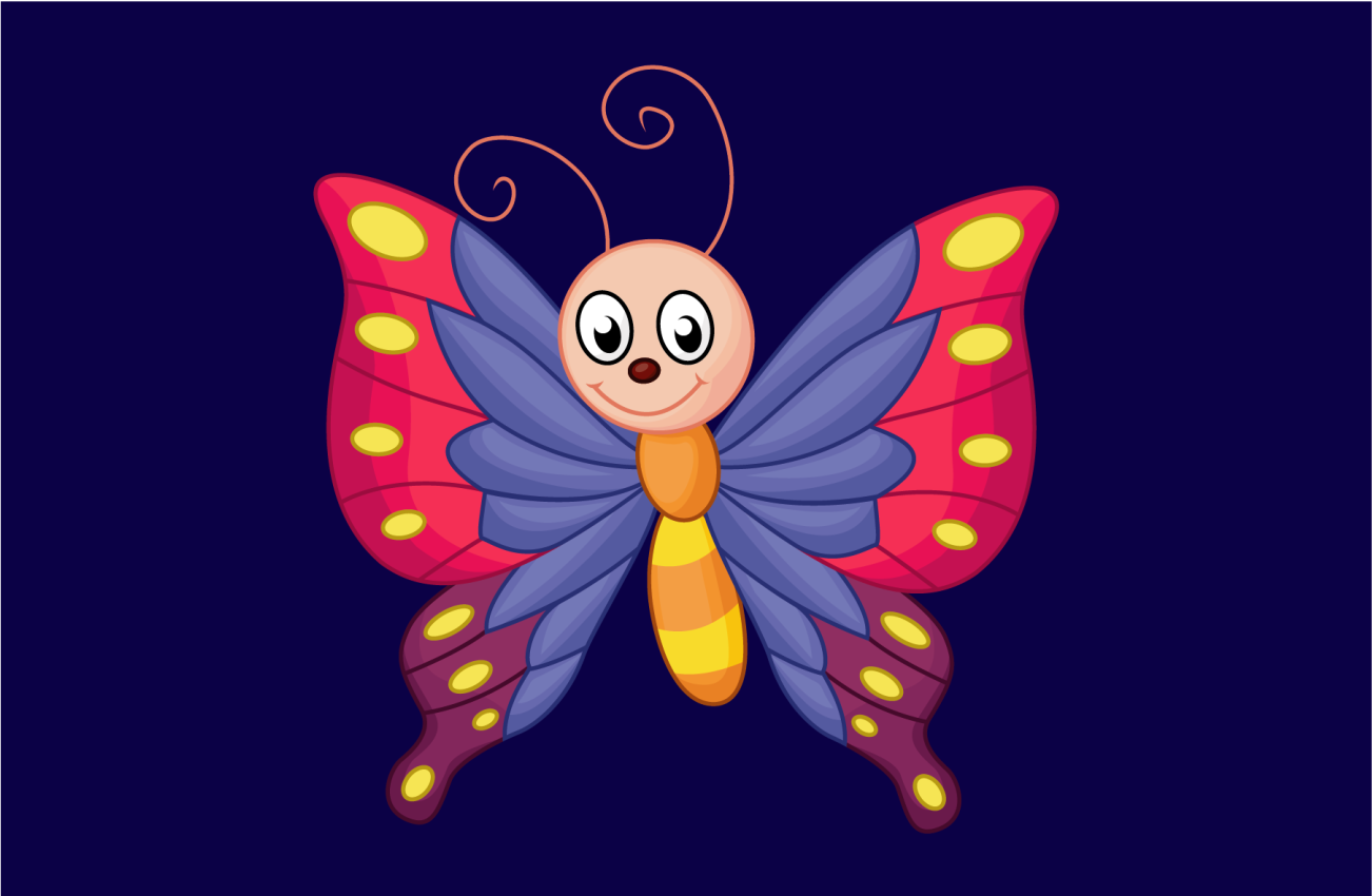 Dywan winylowy dla dziecka Wesoły lecący motylek - TenStickers