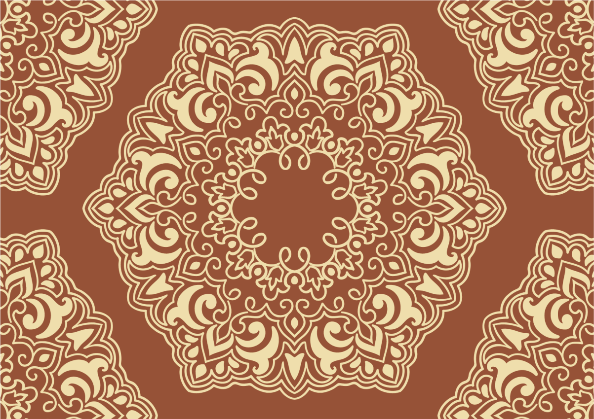 Dywan winylowy z mandalą złożony układ botaniczny - TenStickers