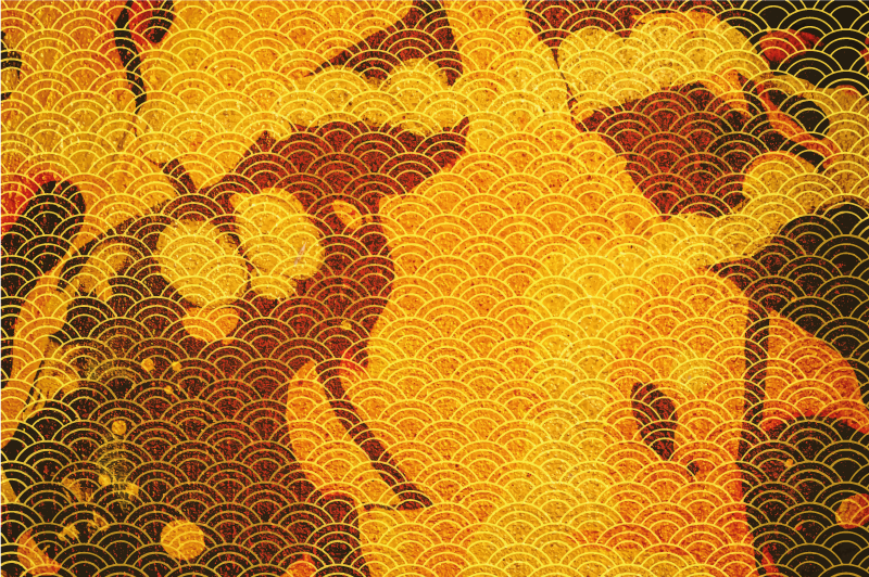 Elegancki złoty dywanik do salonu - TenStickers