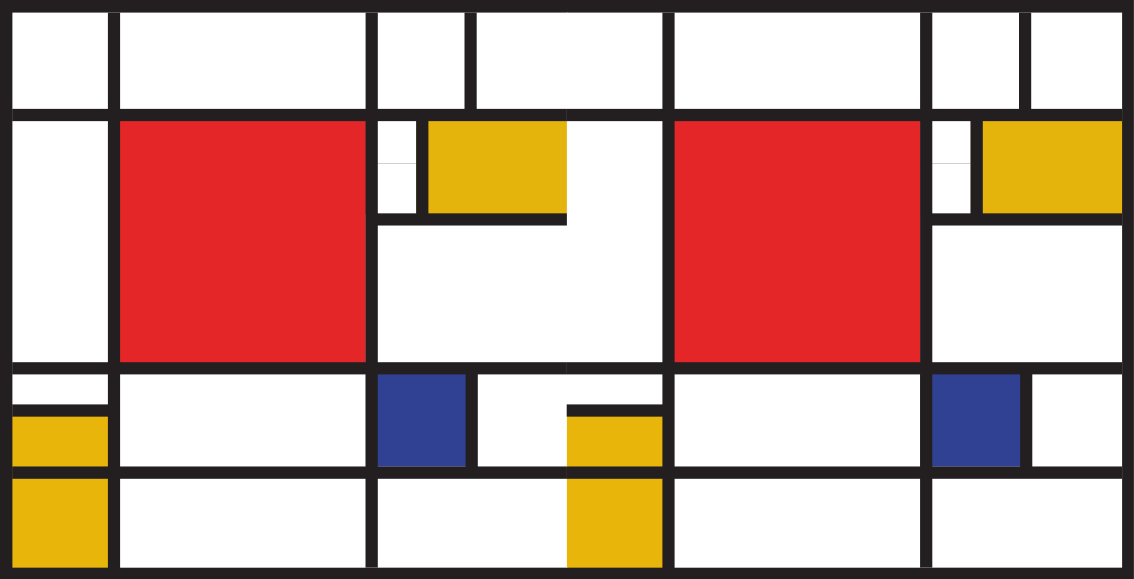 Geometryczne dywany mondrian art - TenStickers