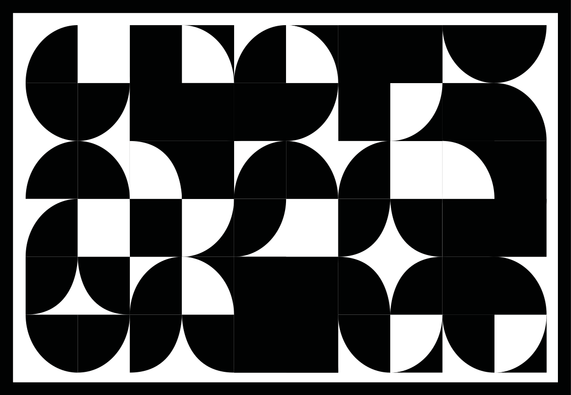 Czarne kółka geometryczne dywany ze wzorem artystycznym - TenStickers