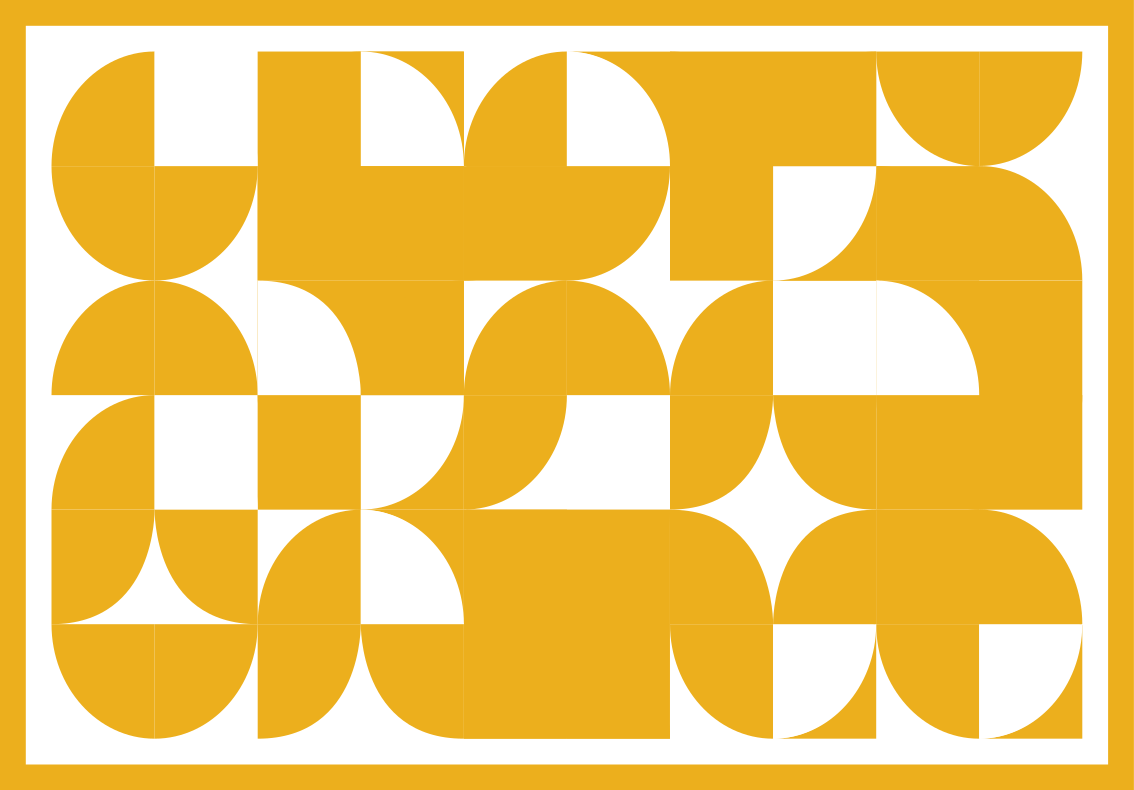 Dywaniki z żółtym kółkiem w geometryczny wzór - TenStickers