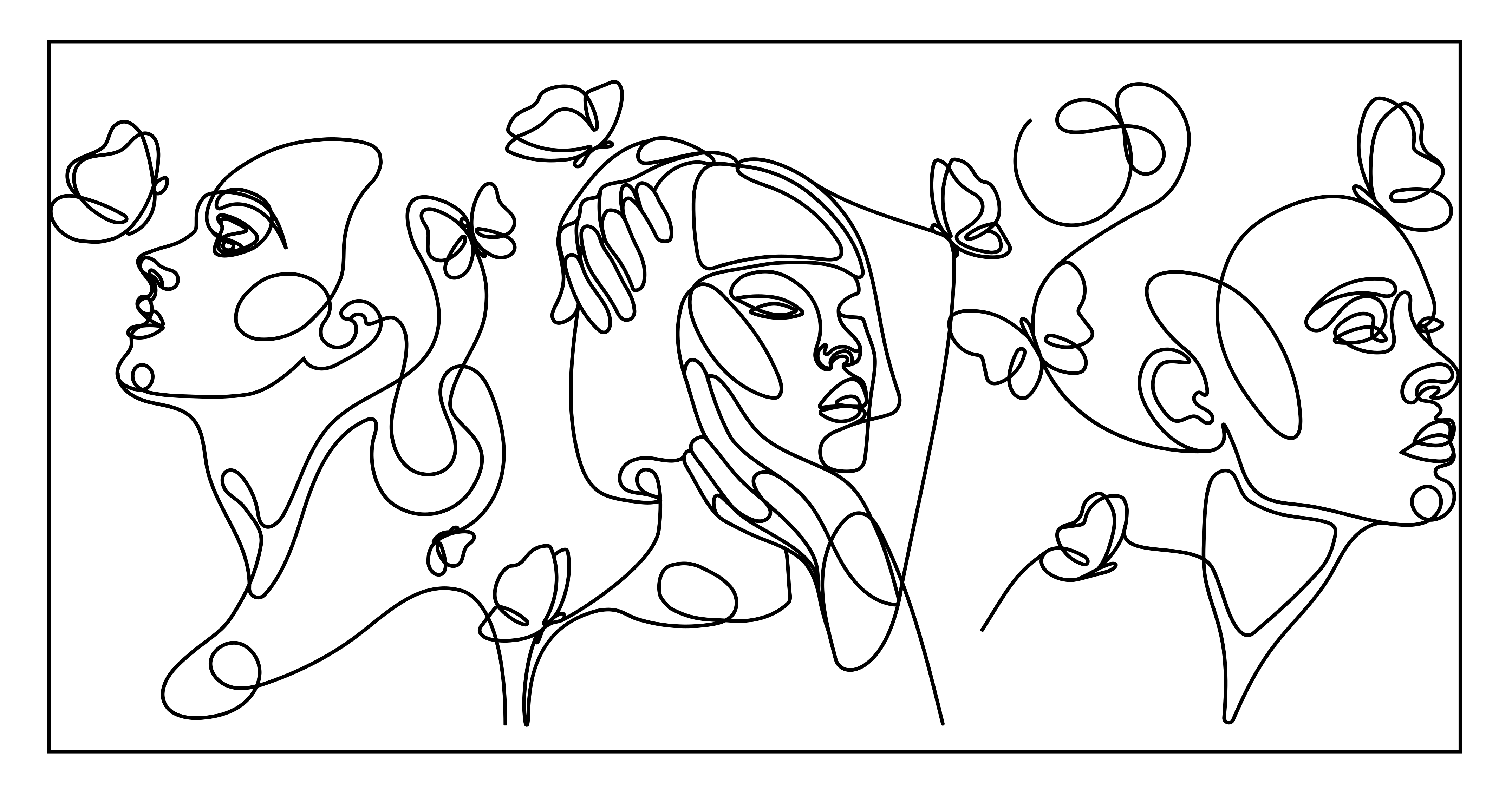 Trzy kobiety sylwetka niestandardowy dywan silhouette - TenStickers