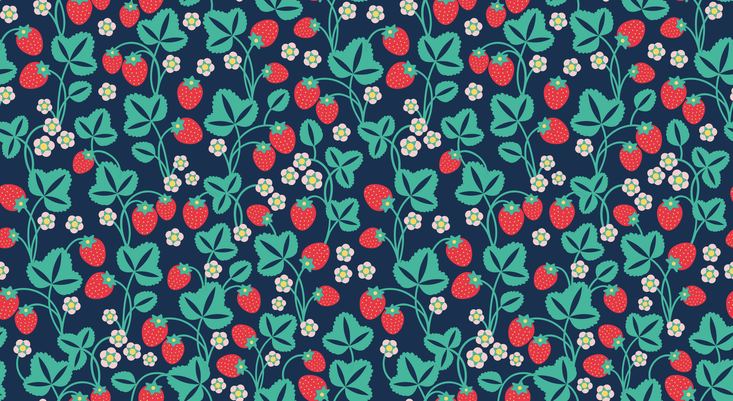 Dywan winylowy w kwiaty i rośliny inspiracja truskawkowa - TenStickers