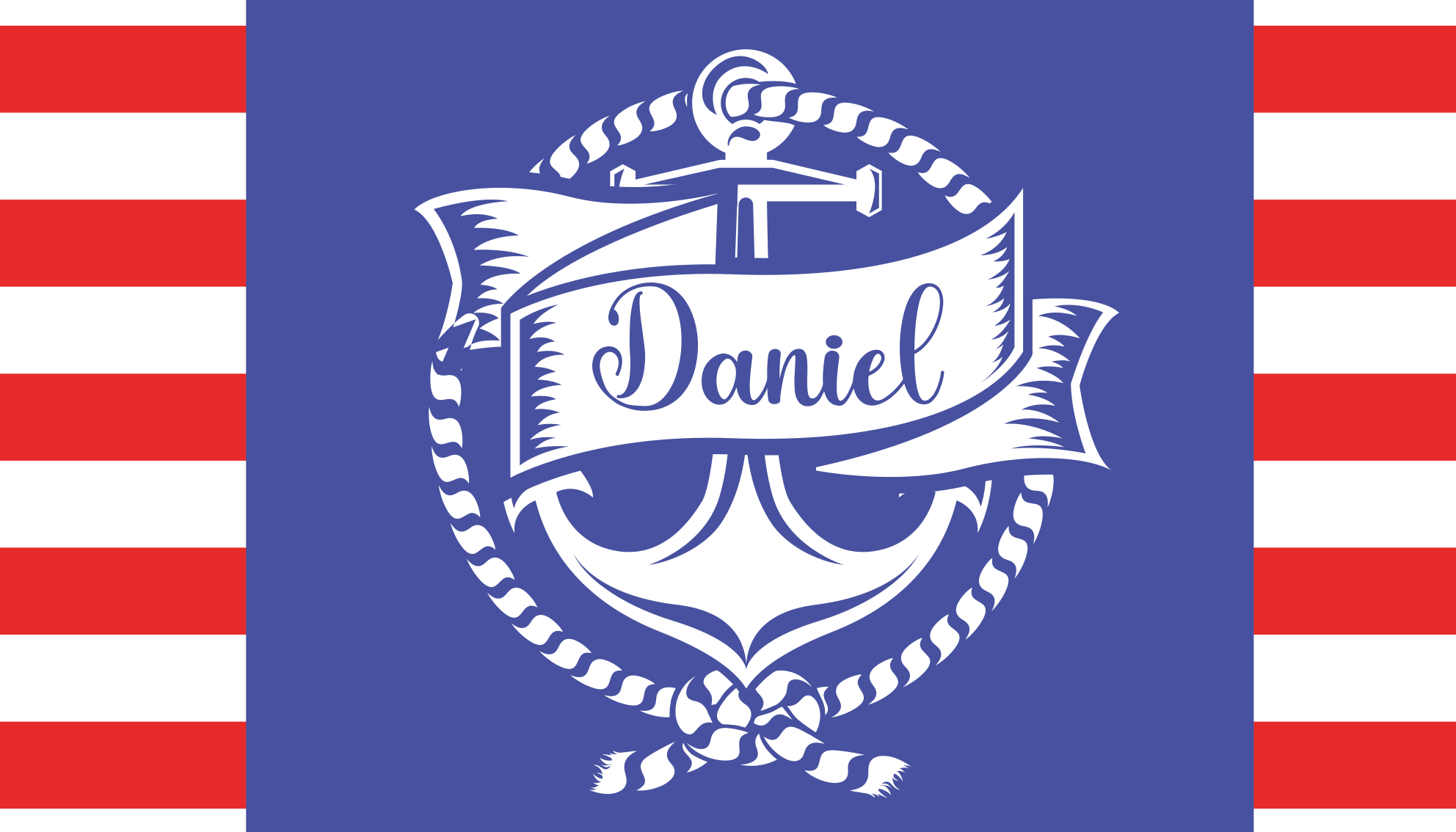 Dywan winylowy z imieniem projekt kotwicy morskiej - TenStickers