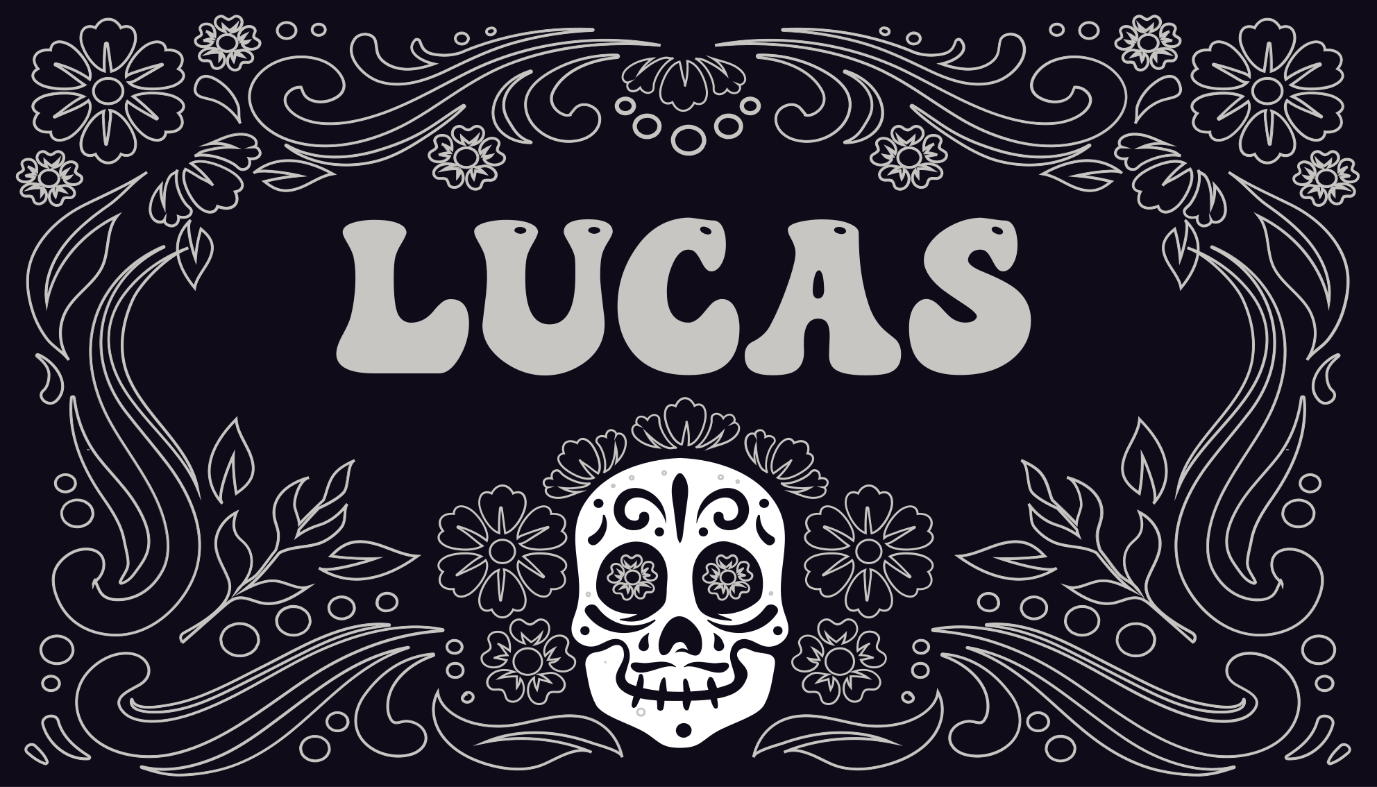 Dywan winylowy na halloween projekt czaszki z imieniem - TenStickers