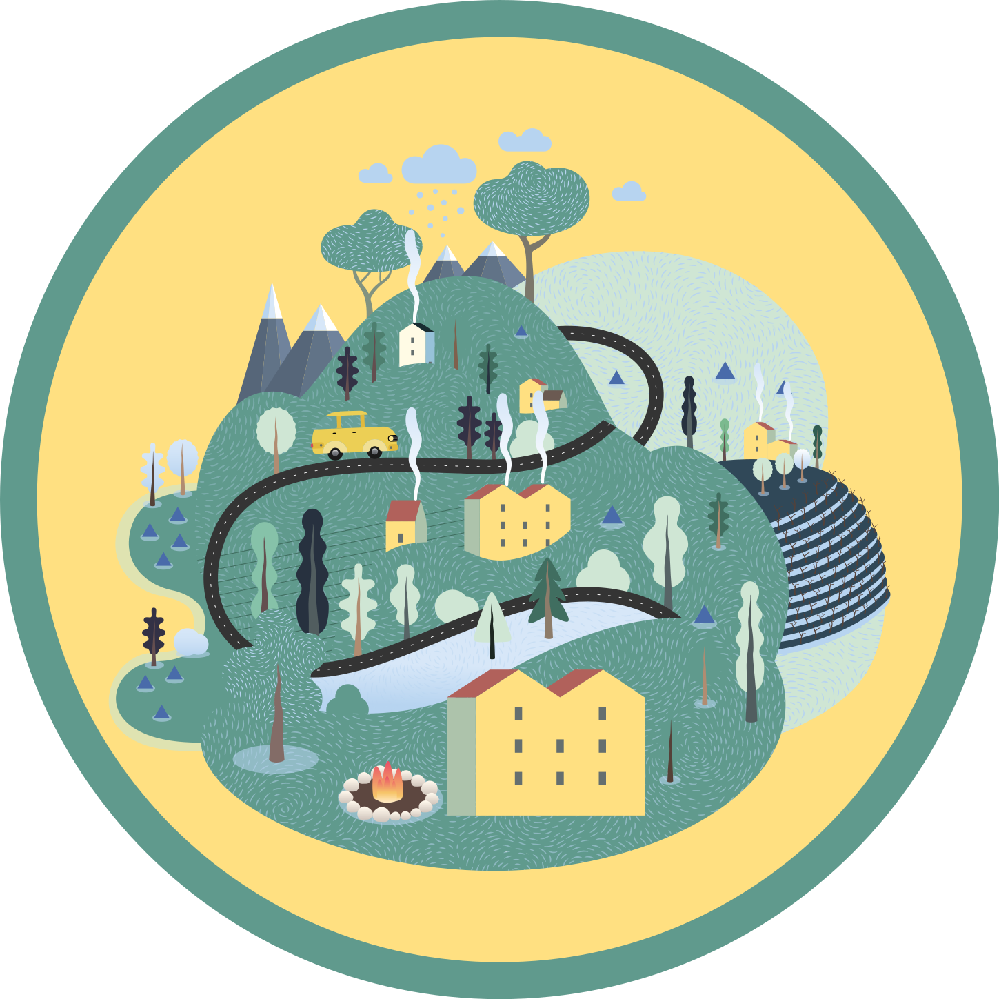 Dywan winylowy ulice zabawna podróż krajobrazowa - TenStickers