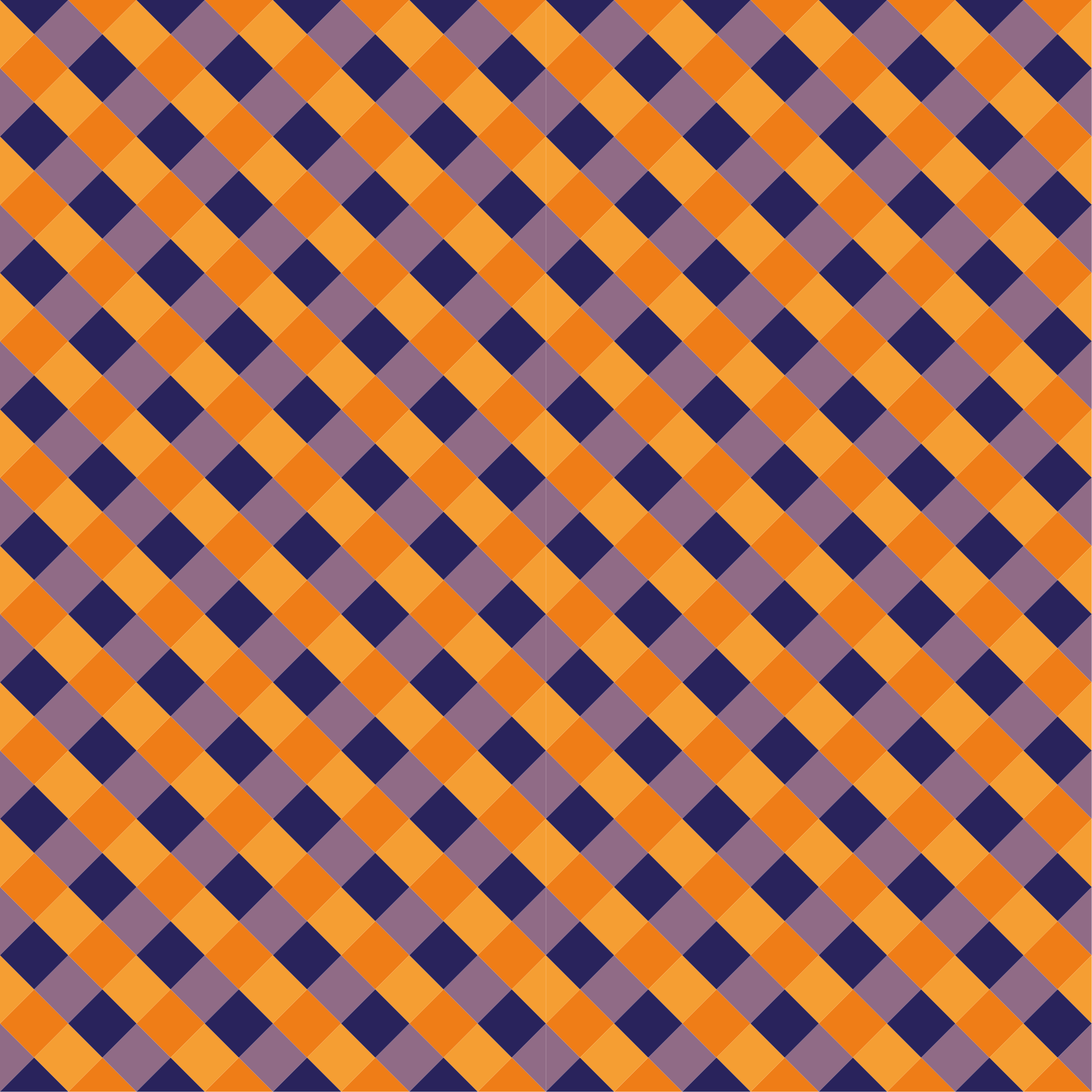 Dywan winylowy w pomarańczowo-fioletową kratkę - TenStickers