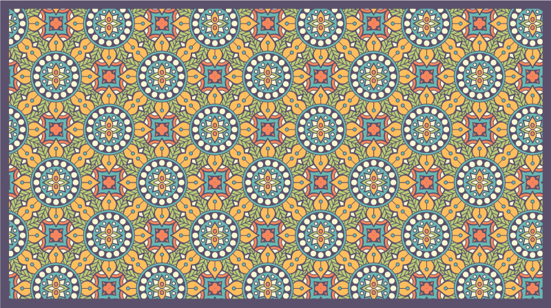 Dywan winylowy z mozaiką kolorowa żółta kompozycja - TenStickers