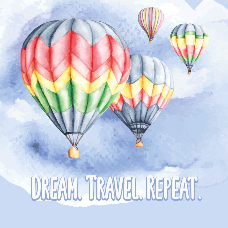 Dywan winylowy napisy dream travel repeat - TenStickers
