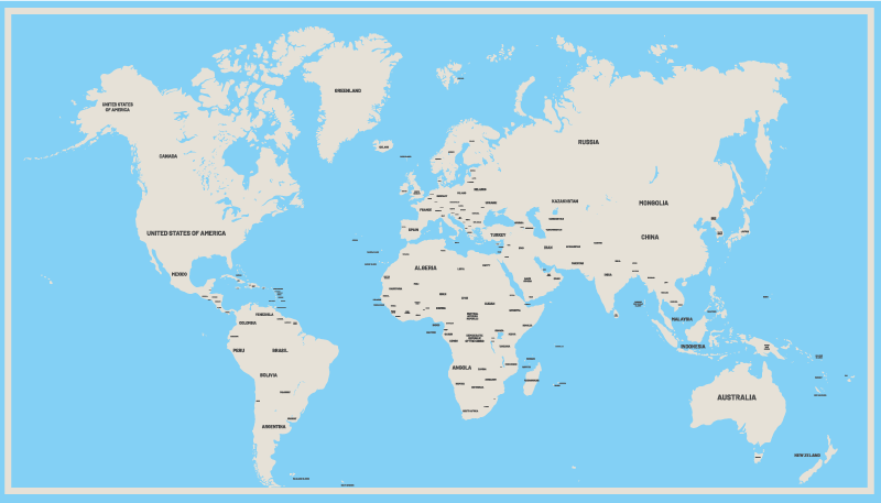 Dywan winylowy mapa świata globalny prosty projekt - TenStickers