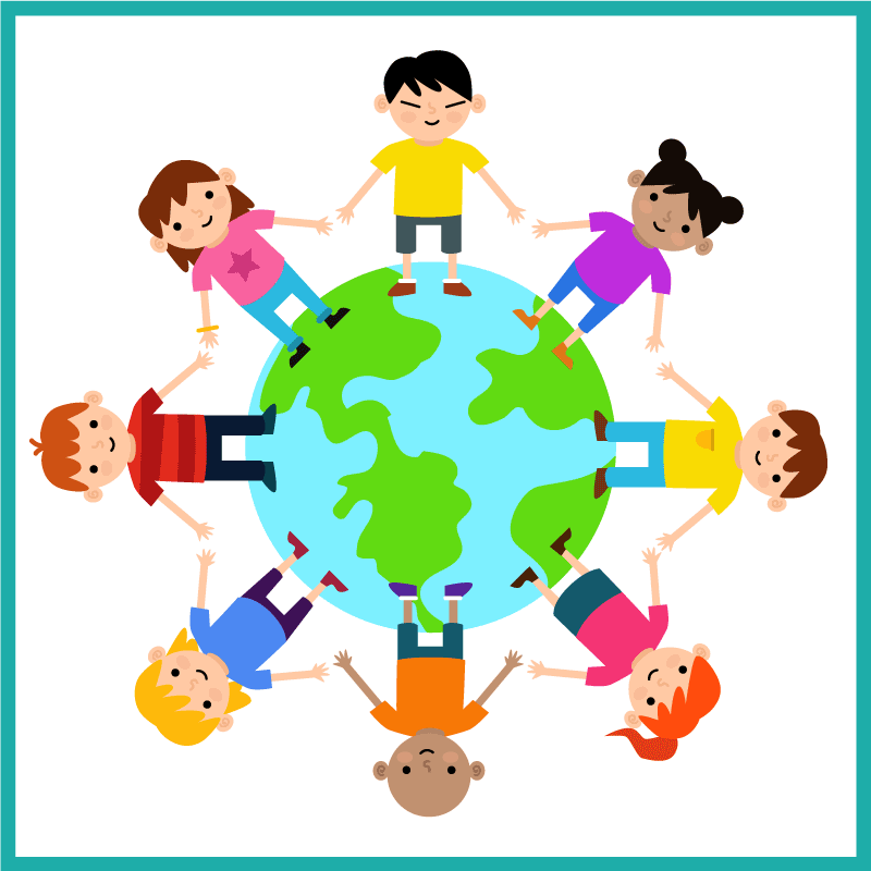 Dziecięcy dywan winylowy świat trzymający się za ręce - TenStickers