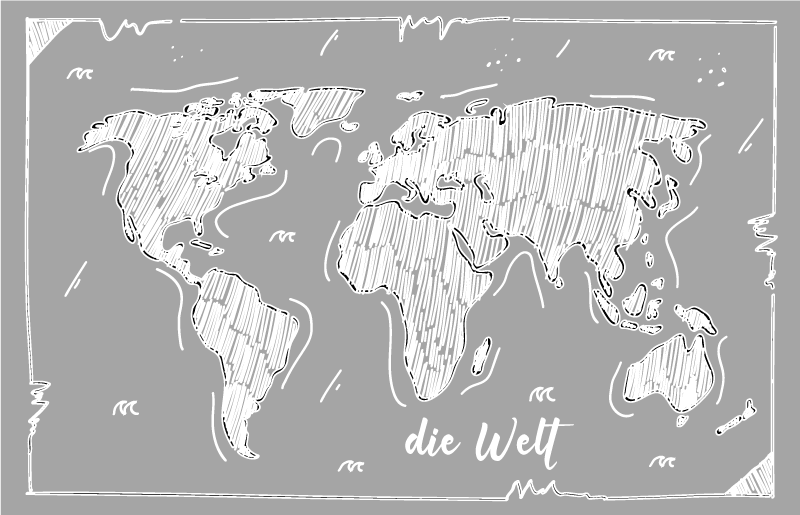 Dywan winylowy mapa świata kontur świata - TenStickers