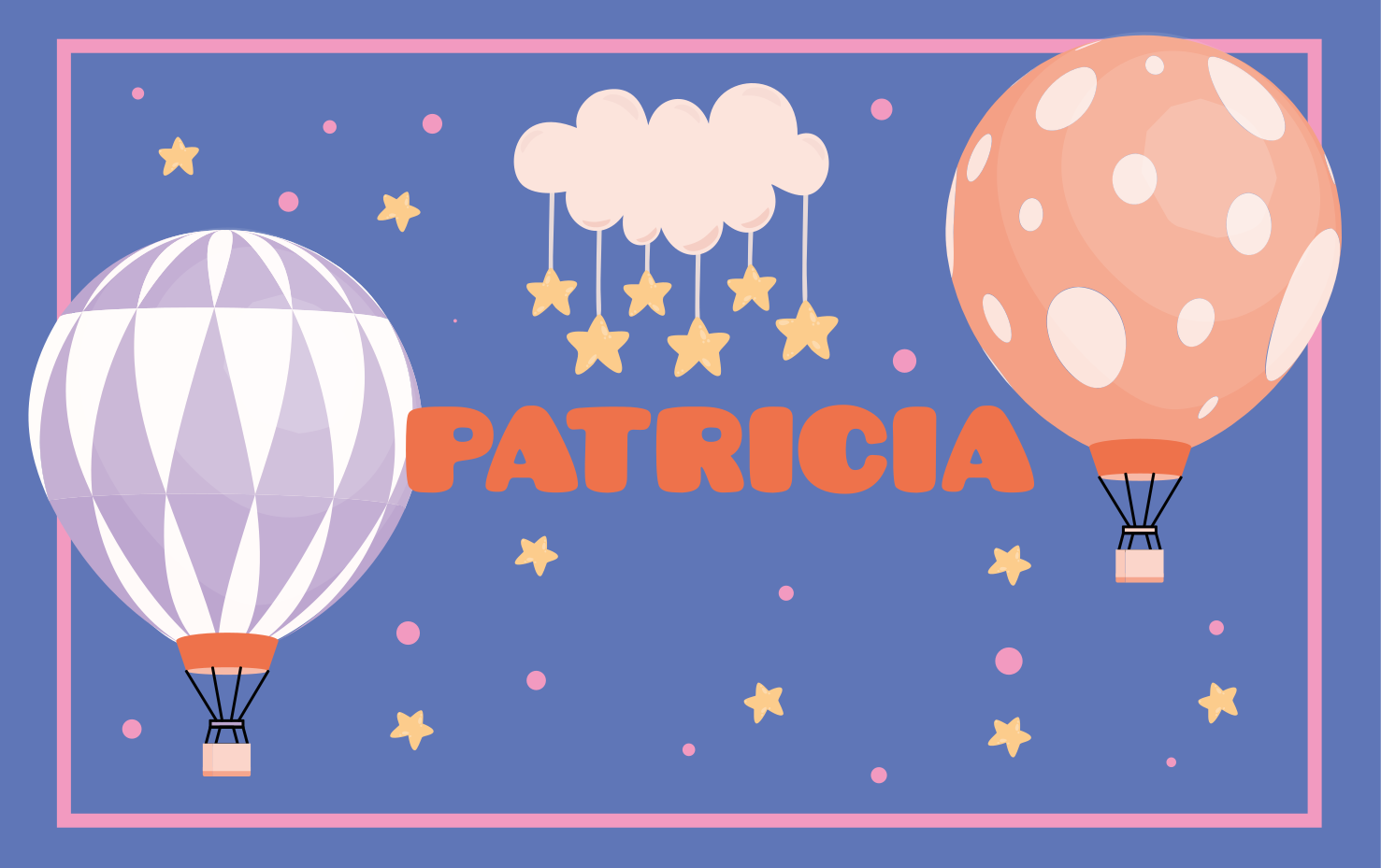 Dywan winylowy z imieniem przygody balonowe - TenStickers