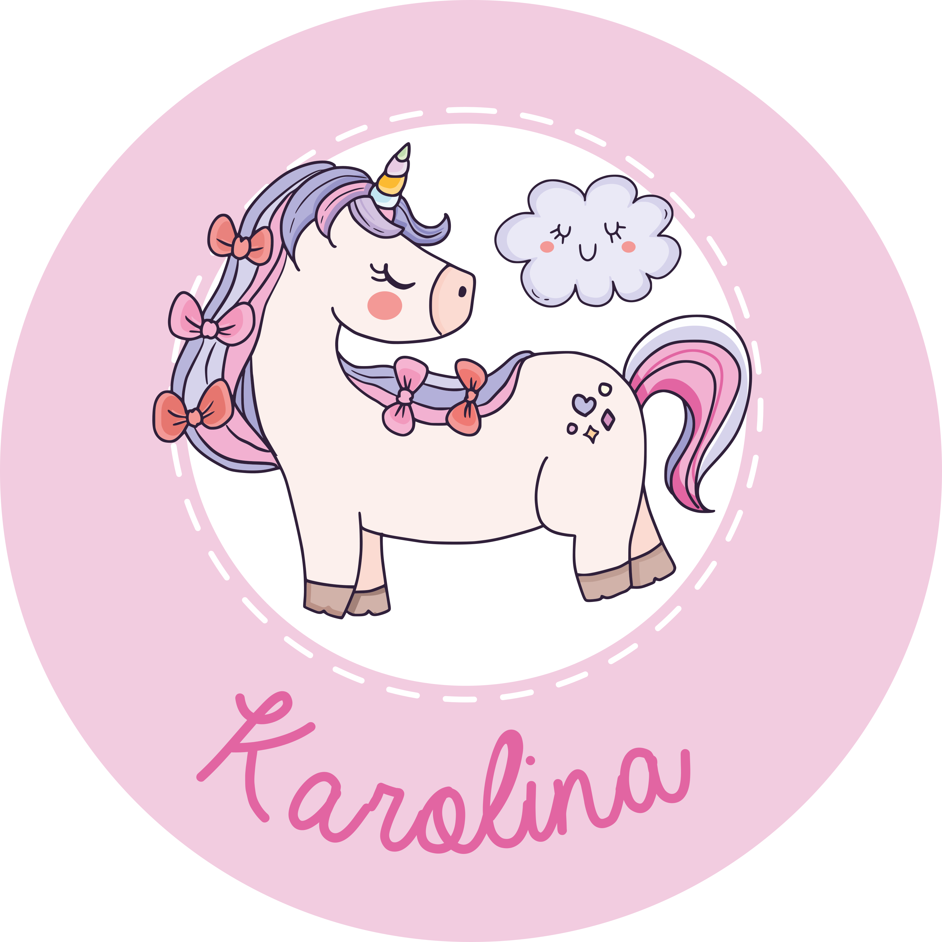Dywan winylowy z imieniem jednorożec z imieniem - TenStickers