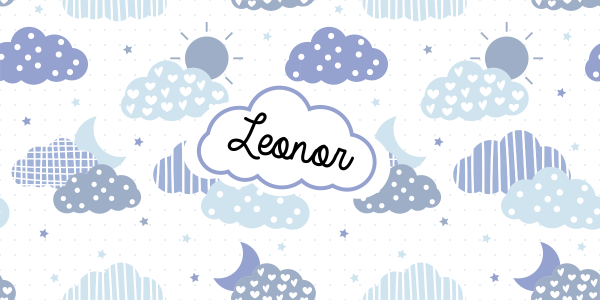 Dywan winylowy z imieniem wzór chmur - TenStickers