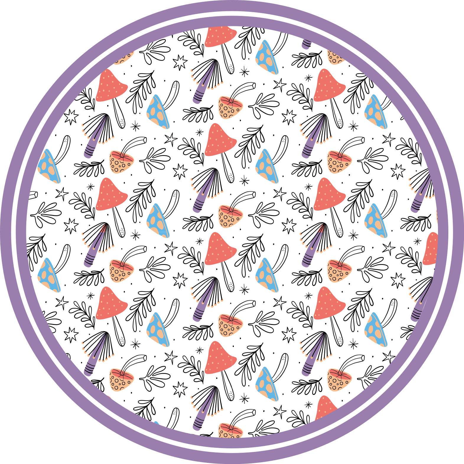 Dywan winylowy natura kolorowe kiełki grzybów - TenStickers