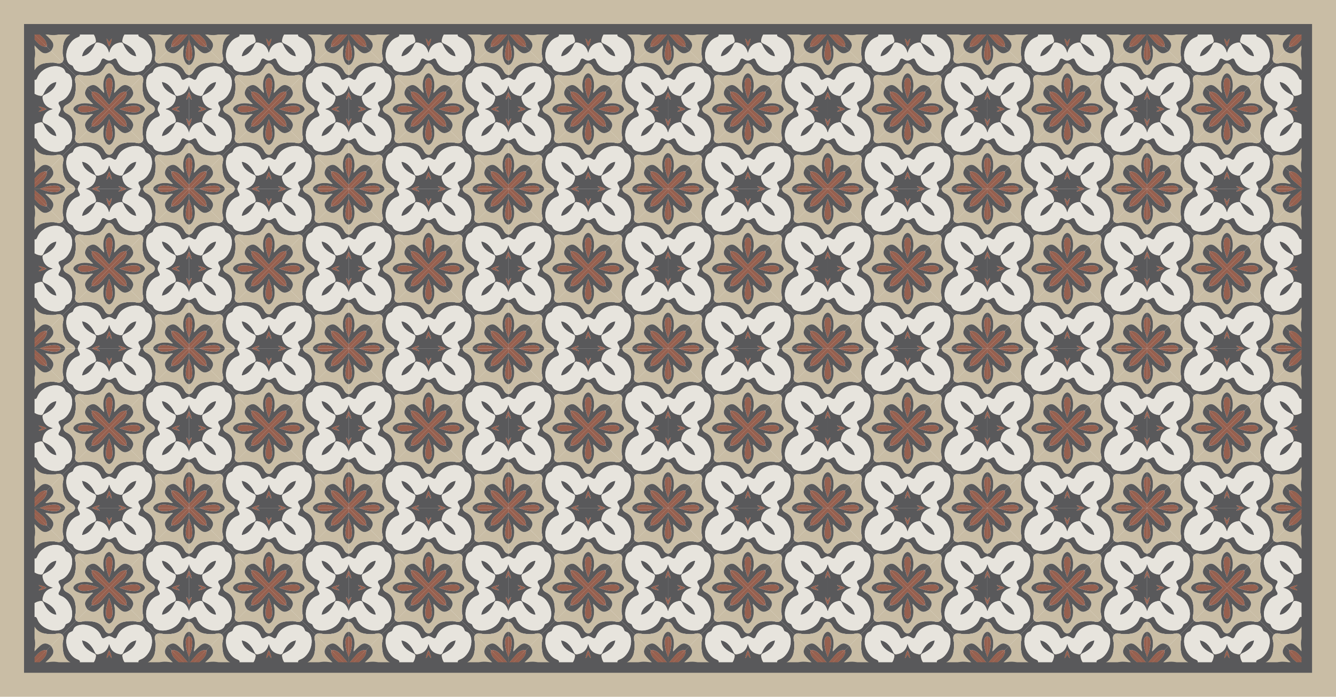 Dywan winylowy imitacja płytek Hydrauliczny brązowy styl gracia - TenStickers