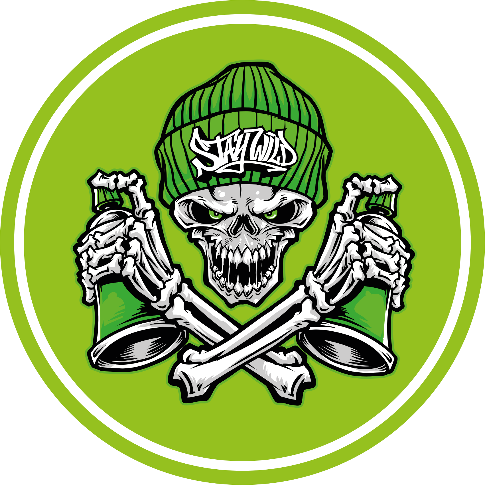 Okrągły dywan winylowy czaszka i napoje - TenStickers