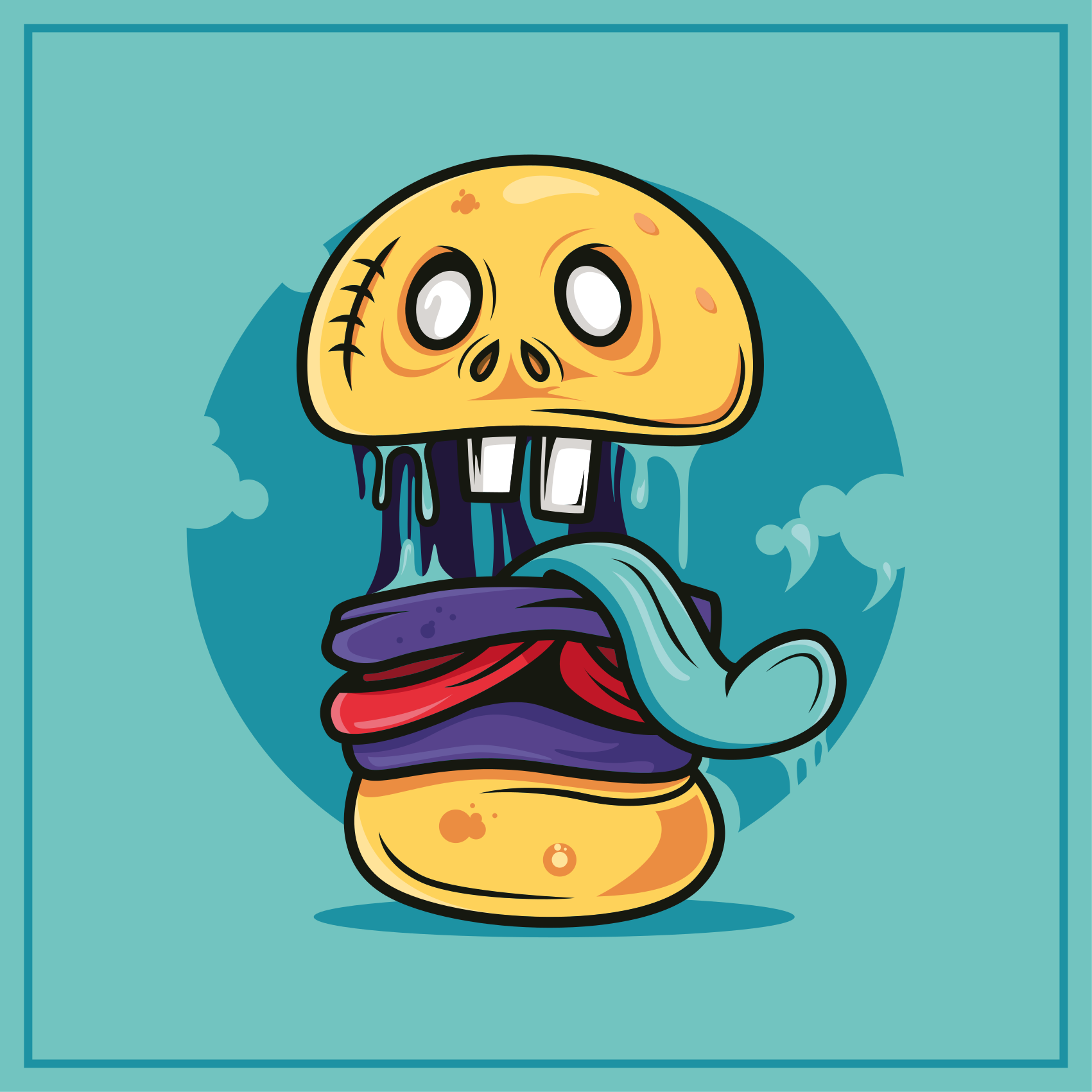 Dywan winylowy dla nastolatków głupia postać czaszki - TenStickers