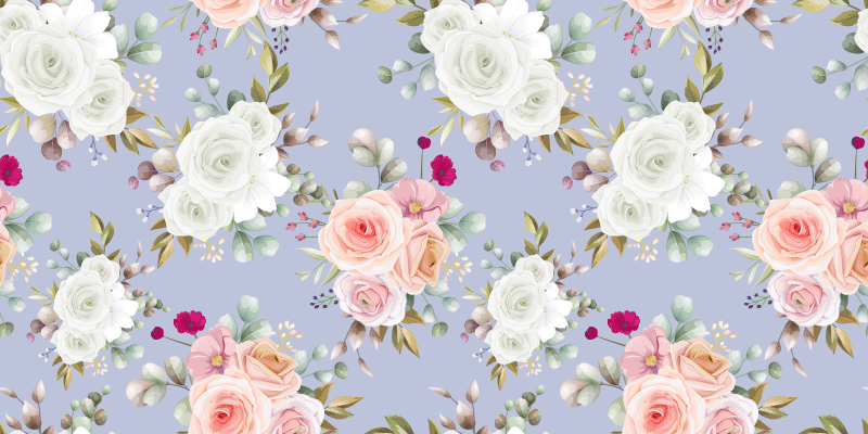 Dywan winylowy w kwiaty i rośliny eleganckie wzory róż - TenStickers