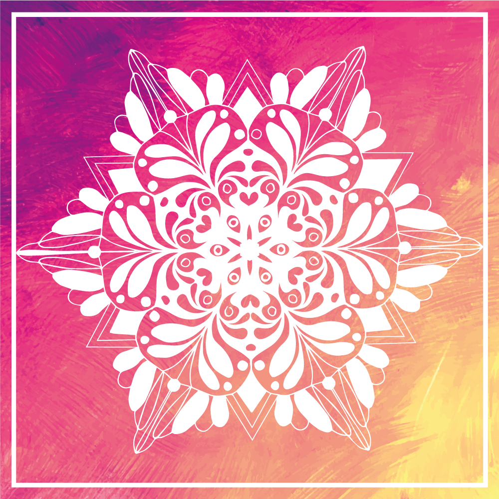 Dywan winylowy z mandalą wyszukana kompozycja botaniczna - TenStickers