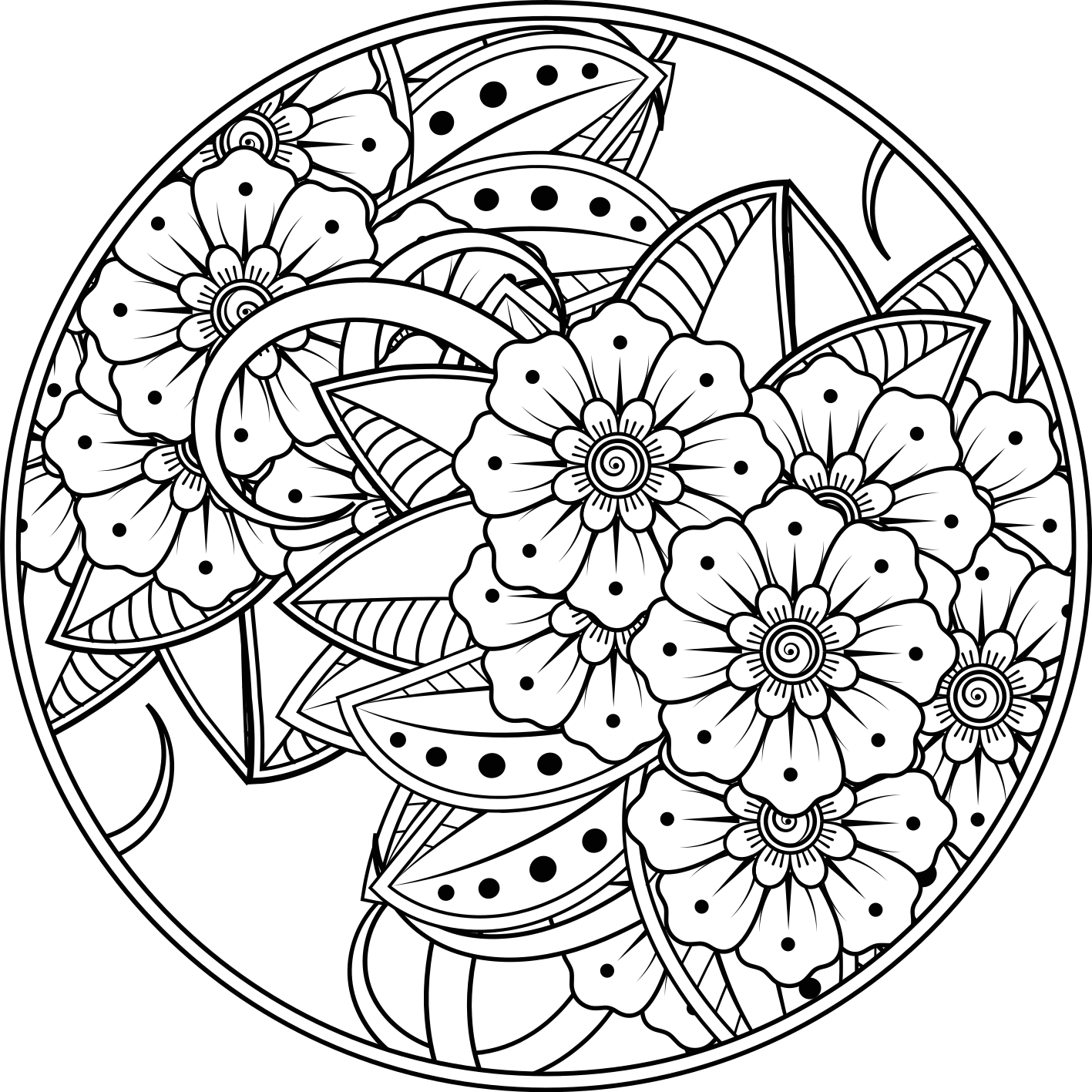 Dywan winylowy z mandalą styl mandali kwiatowej - TenStickers