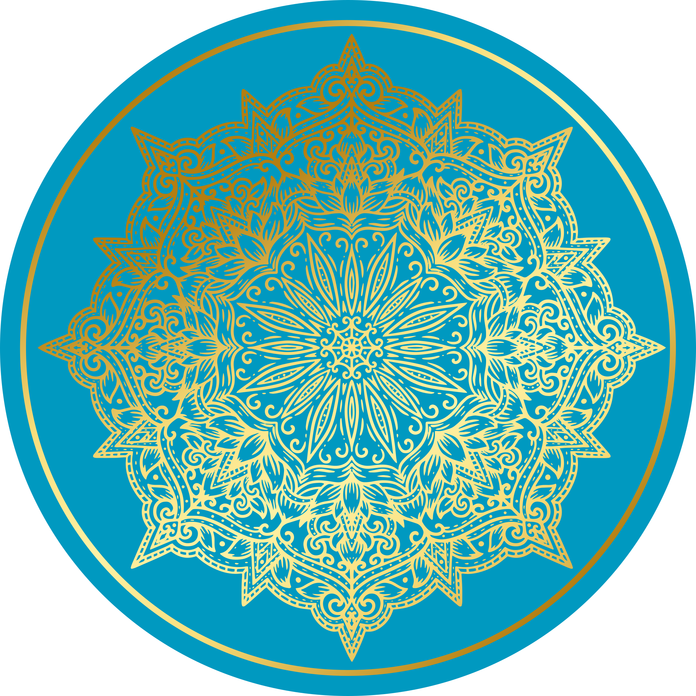 Okrągły dywan winylowy złożona sztuka mandali - TenStickers