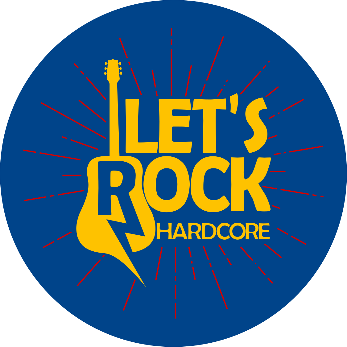 Okrągły dywan winylowy motyw gitary "Let's Rock" - TenStickers