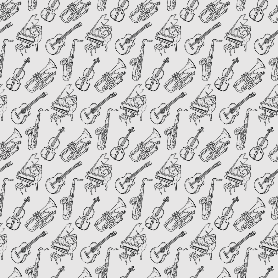 Dywan winylowy tekstura kolekcja instrumentów muzycznych - TenStickers