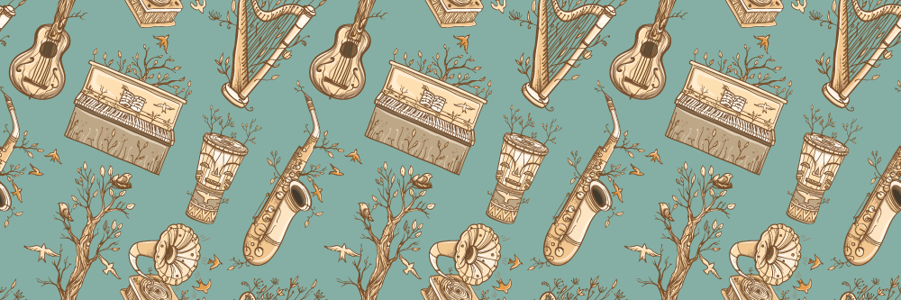 Dziecięcy dywan winylowy pomysł na instrumenty muzyczne - TenStickers