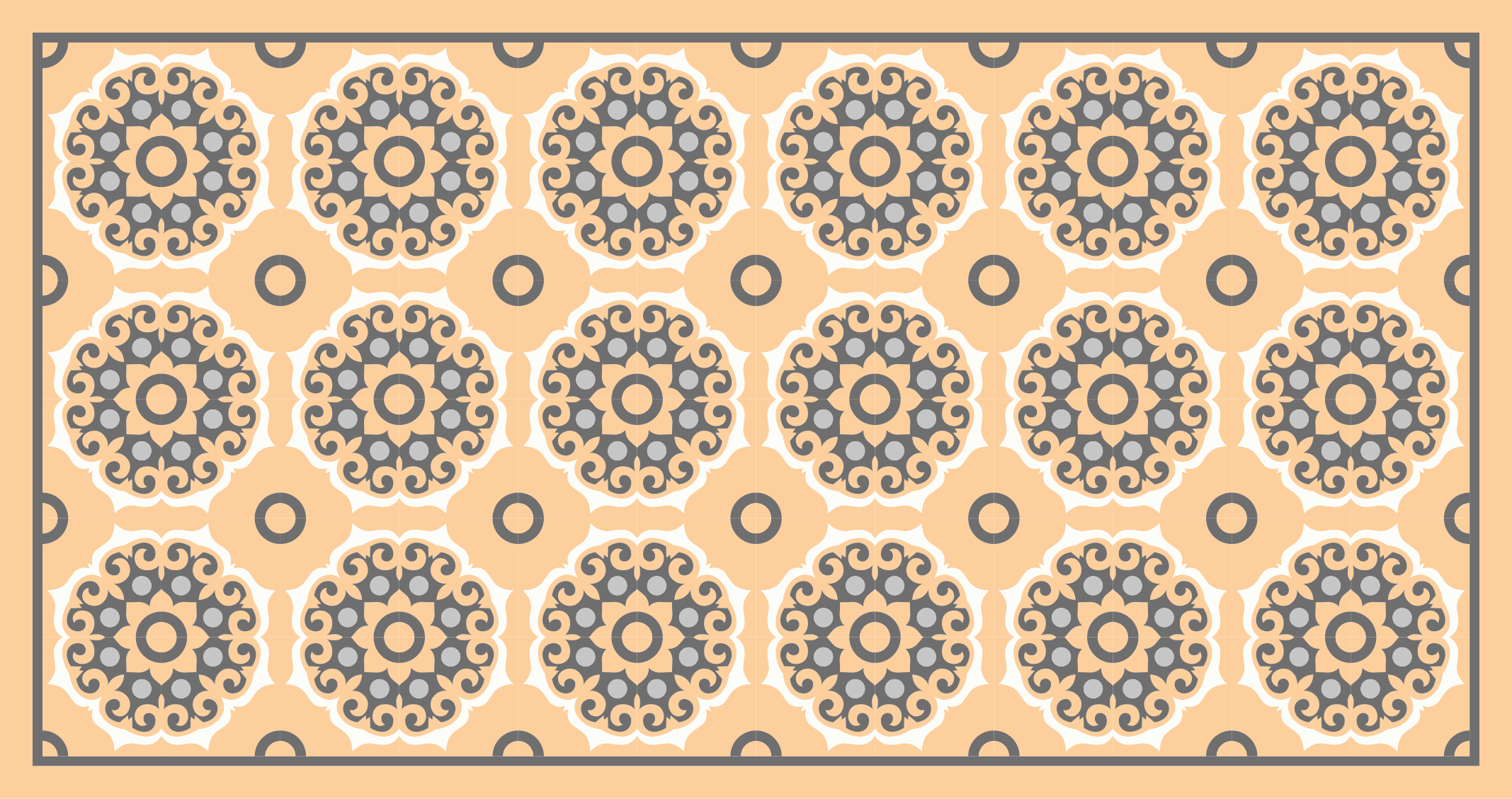 Dywan winylowy imitacja płytek geometryczny motyw mandali - TenStickers