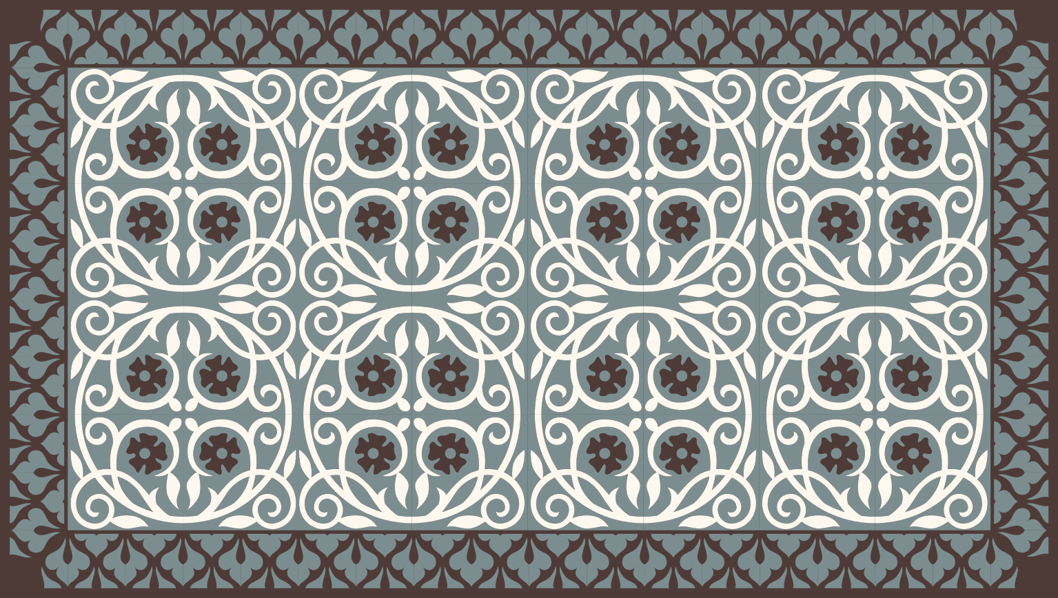 Dywan winylowy do łazienki kompozycja elementów kwiatowych - TenStickers