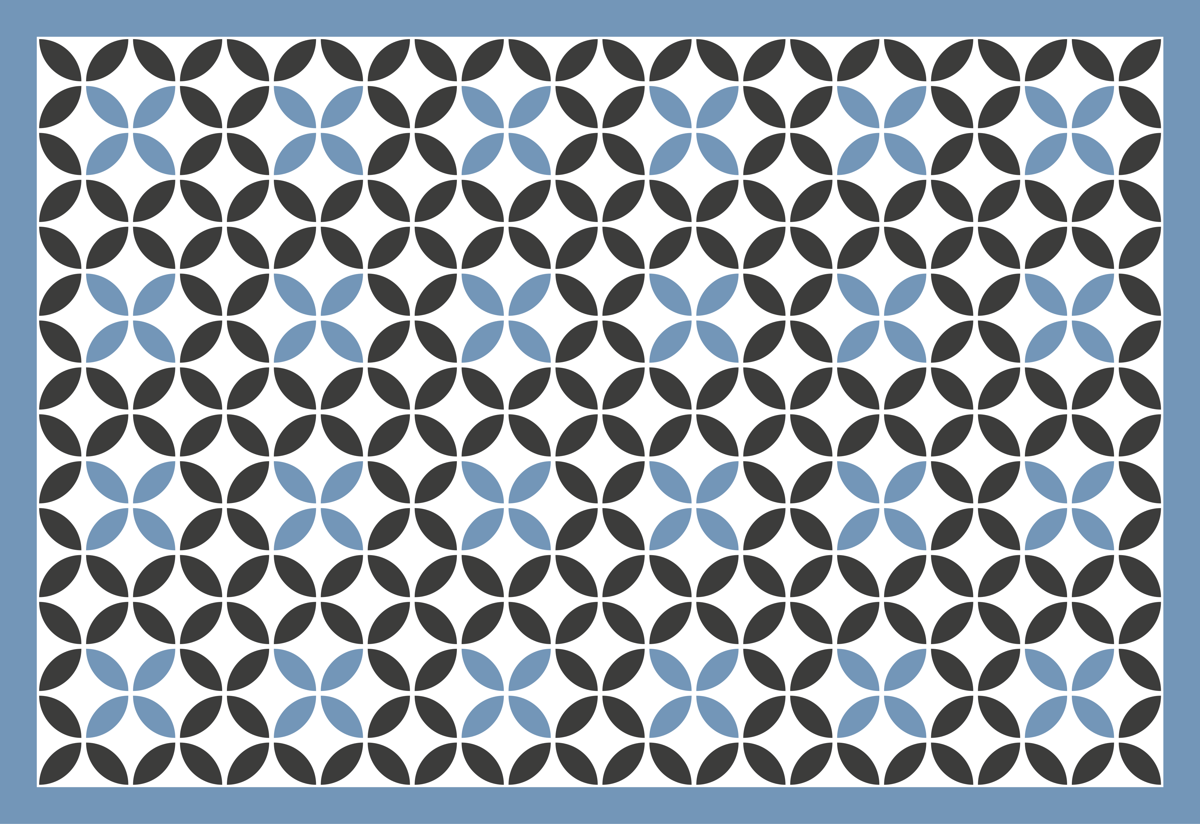 Dywan winylowy wzór geometryczny niebieski okrągły - TenStickers