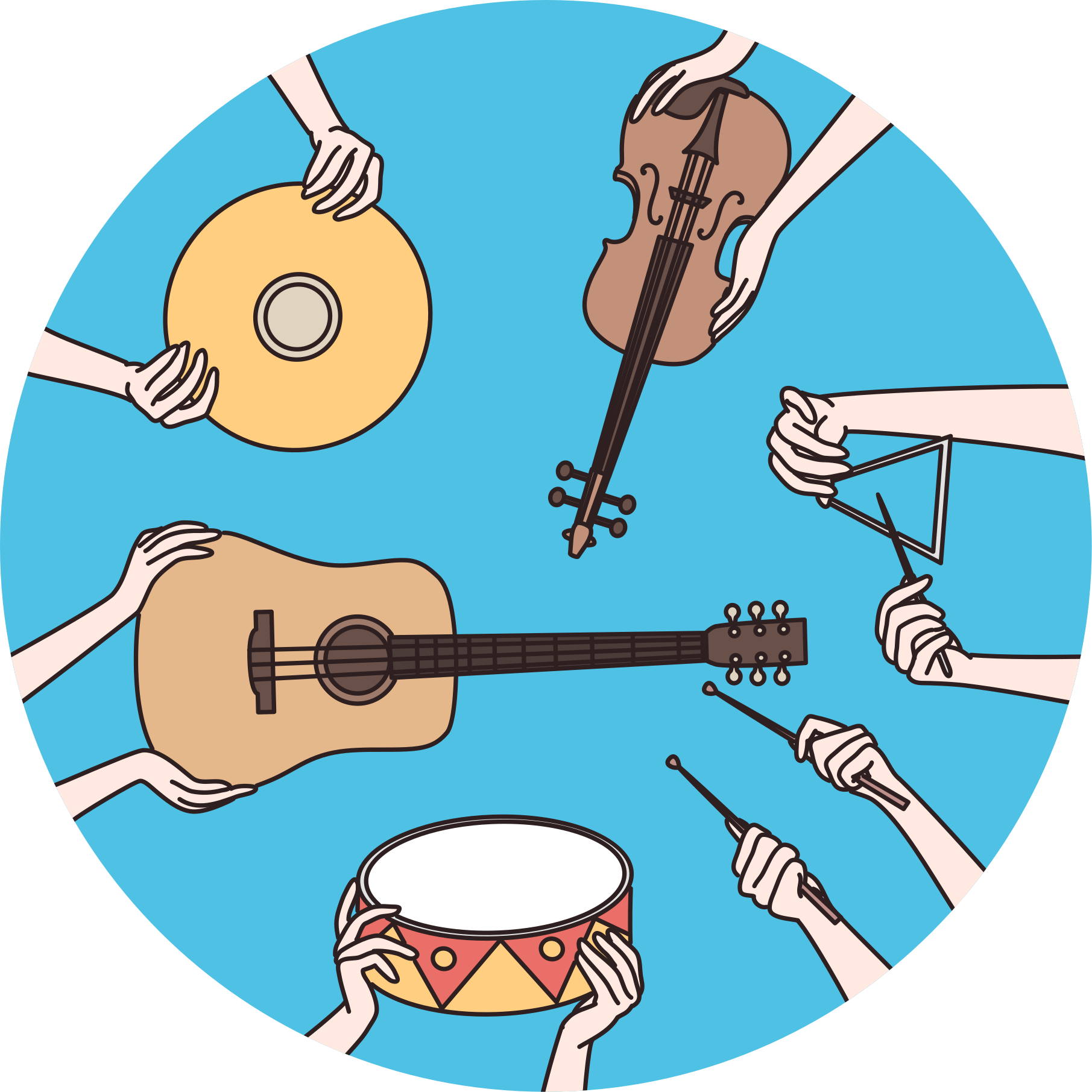 Dziecięcy dywan winylowy muzyczny motyw dłoni - TenStickers