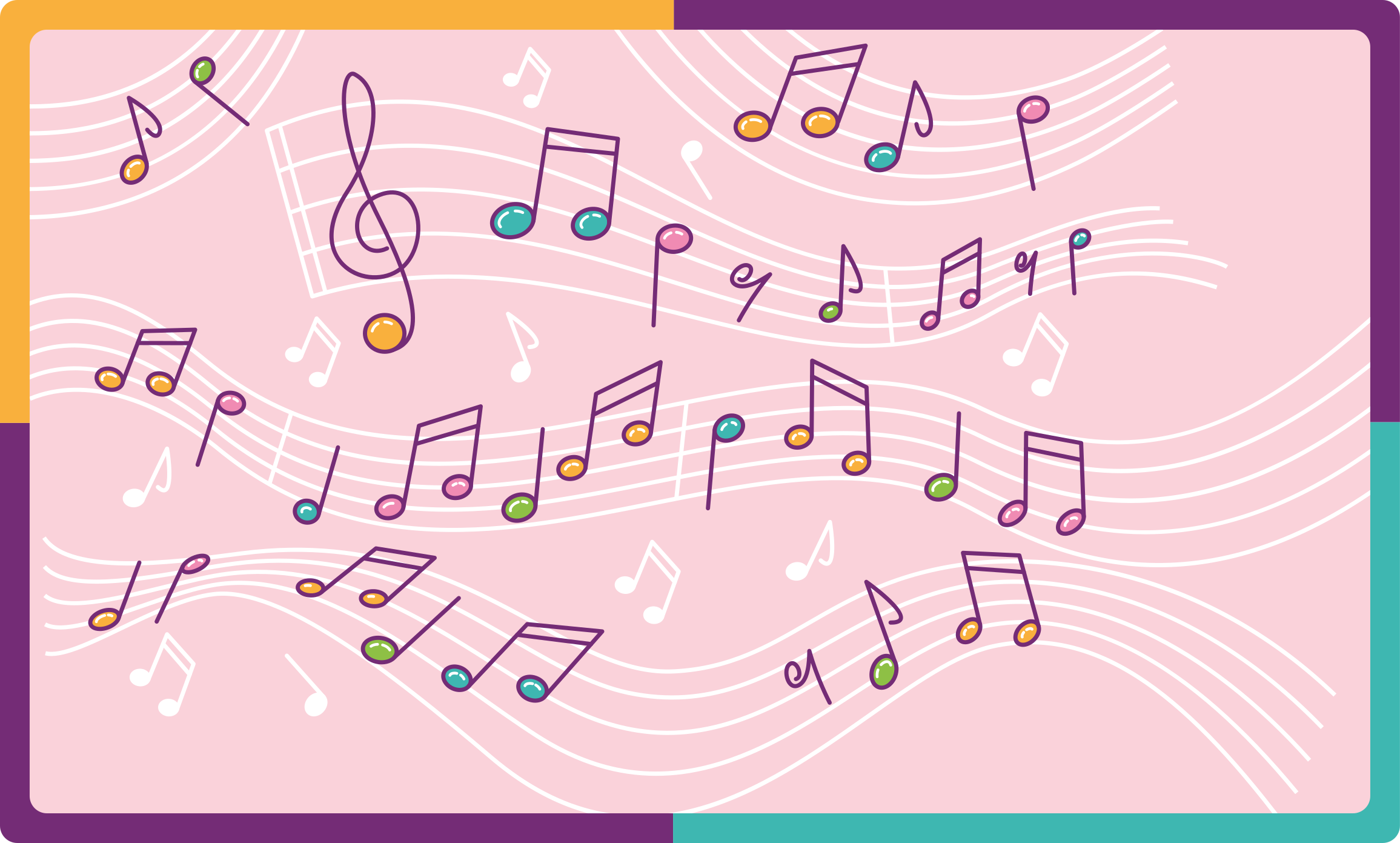 Dywan winylowy dla nastolatków przepływ nut melodycznych - TenStickers