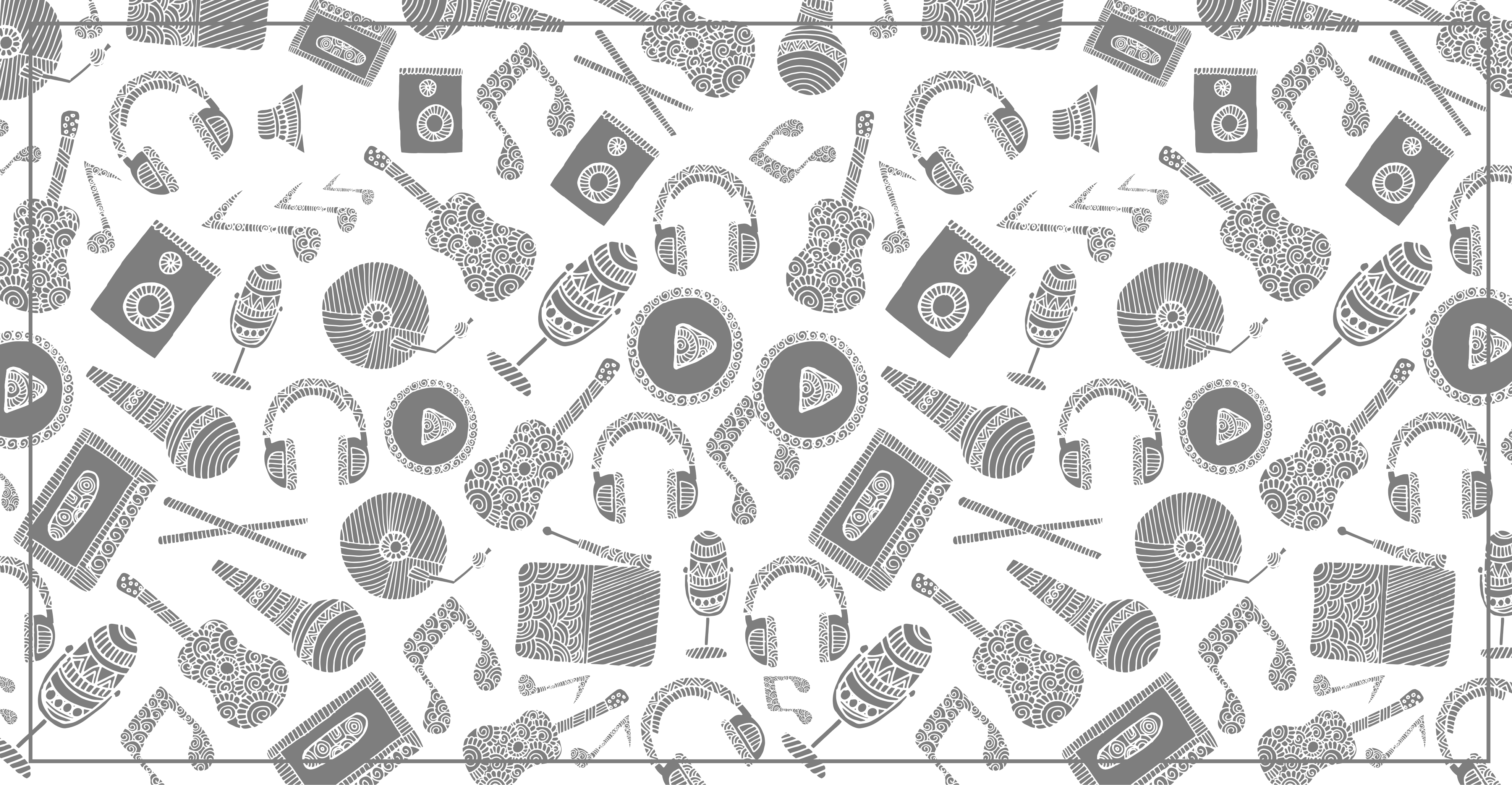 Dziecięcy dywan winylowy wzór elementów muzycznych - TenStickers