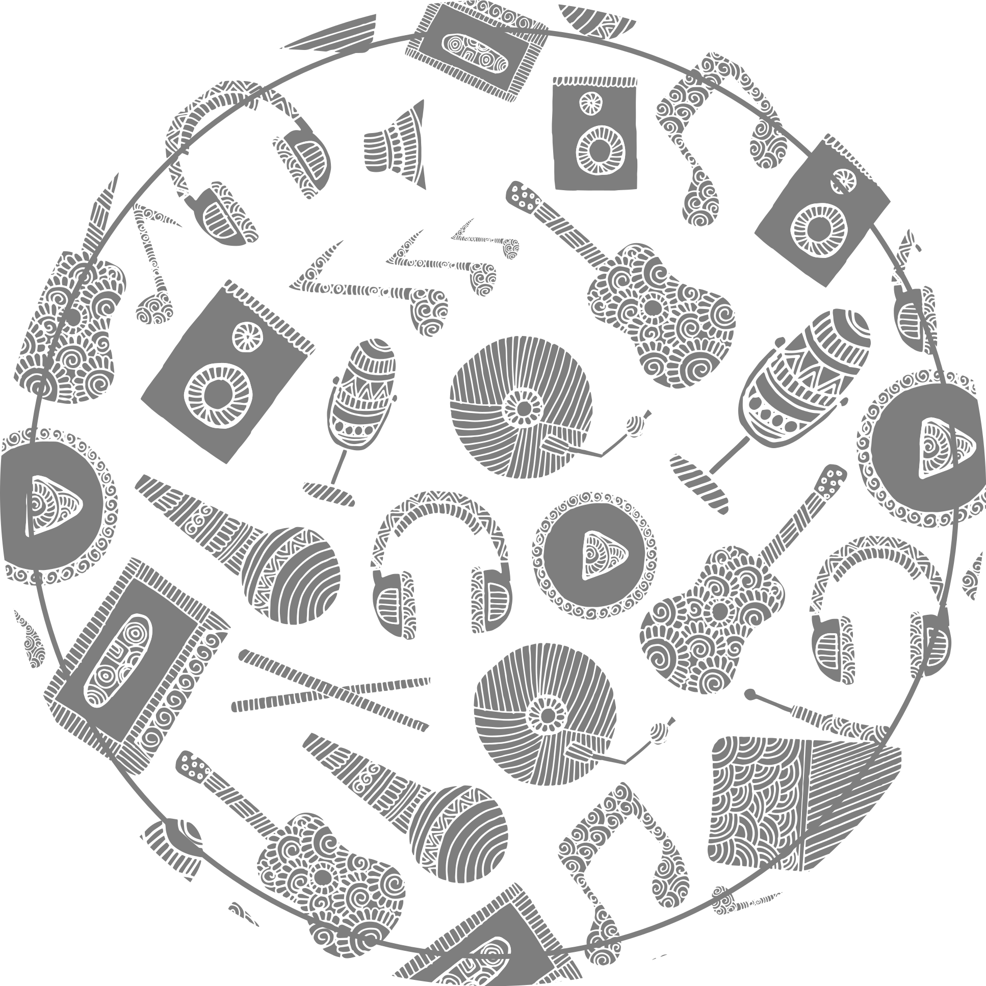 Dziecięcy dywan winylowy wzory instrumentów muzycznych - TenStickers