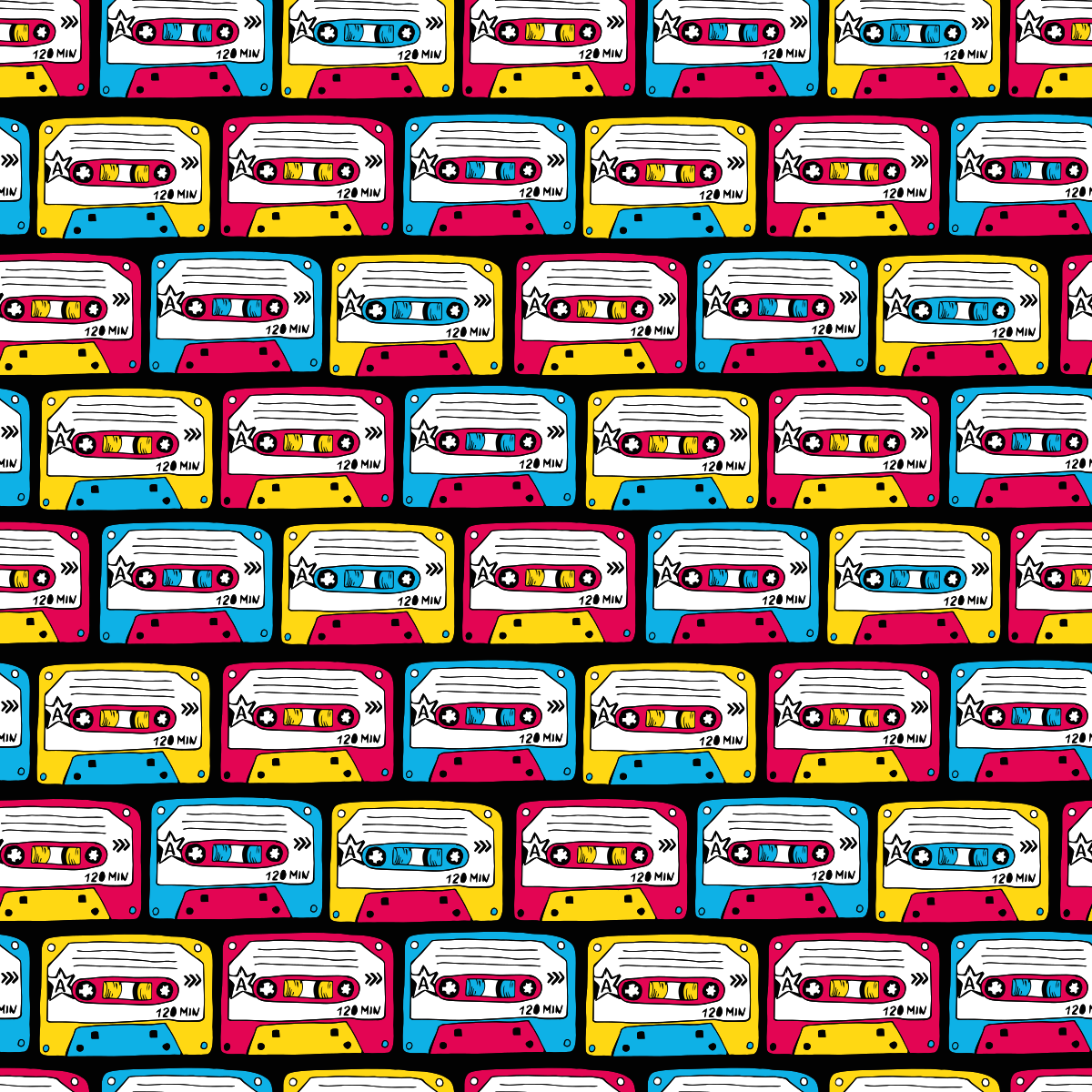 Dywan winylowy tekstura kasety audio retro - TenStickers