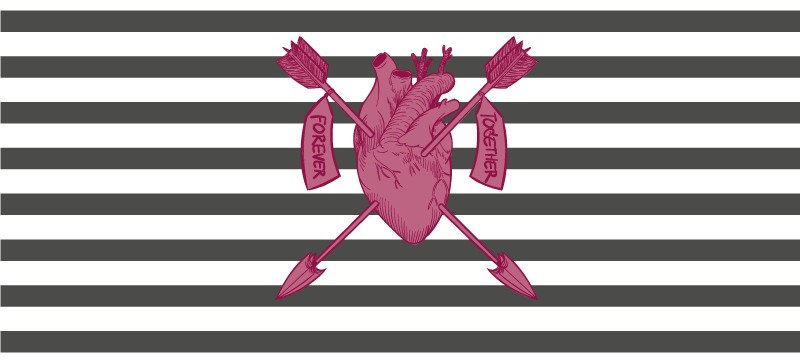 Dywan winylowy napisy strzałki serca razem - TenStickers