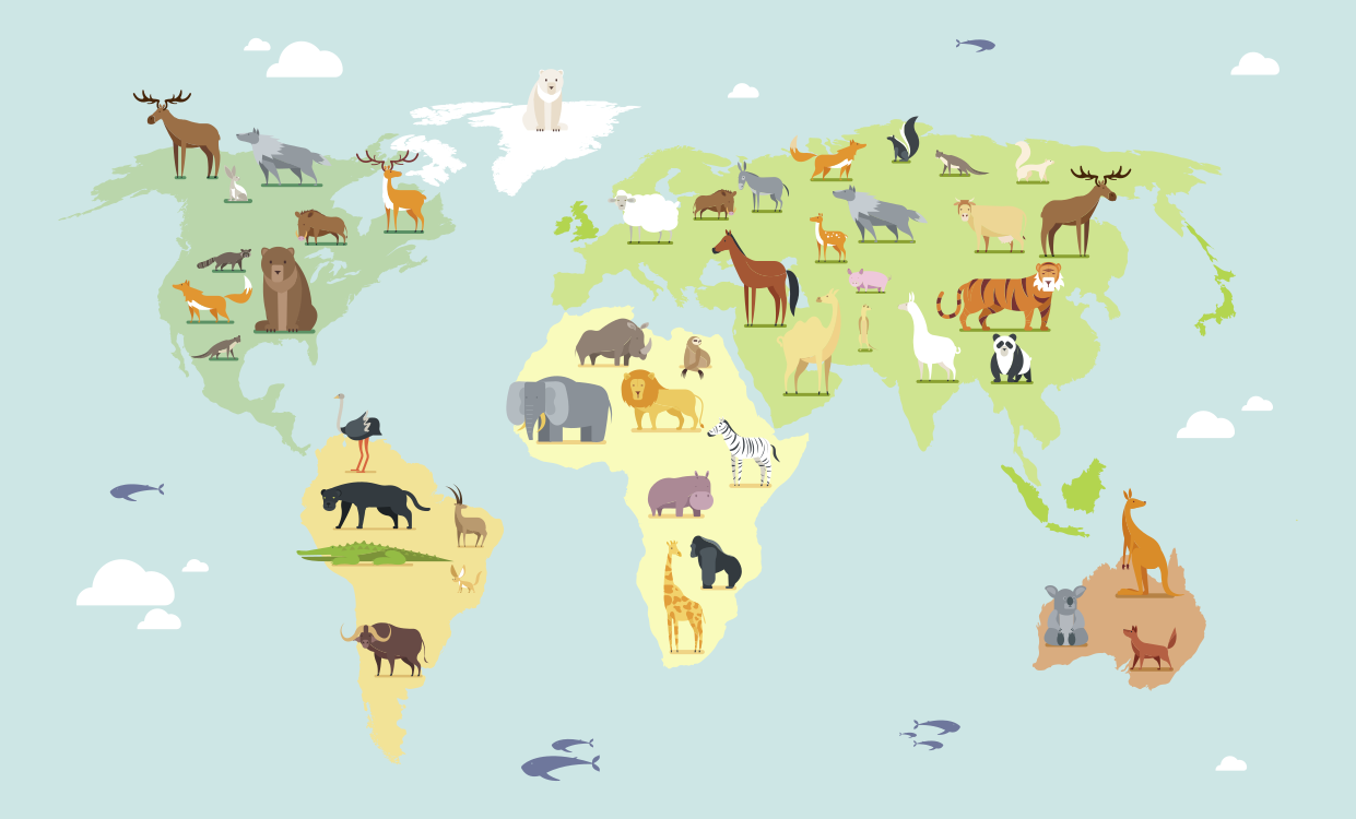 Dywan winylowy mapa świata dziecinny styl - TenStickers