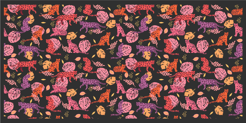 Dywan winylowy Ciemny tropikal wzór botaniczny - TenStickers