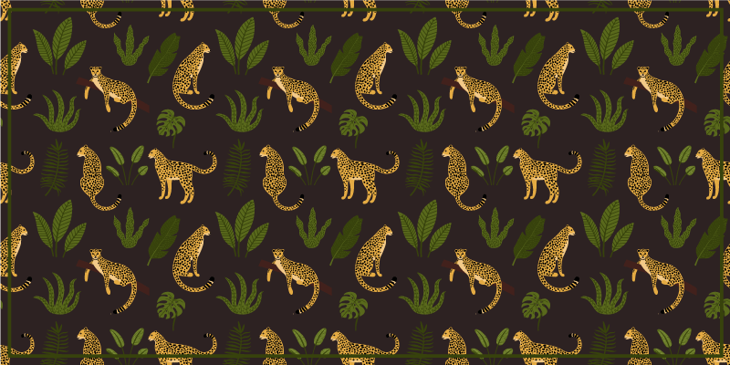 Dywan winylowy wzór zwierzęcy liście lamparta - TenStickers