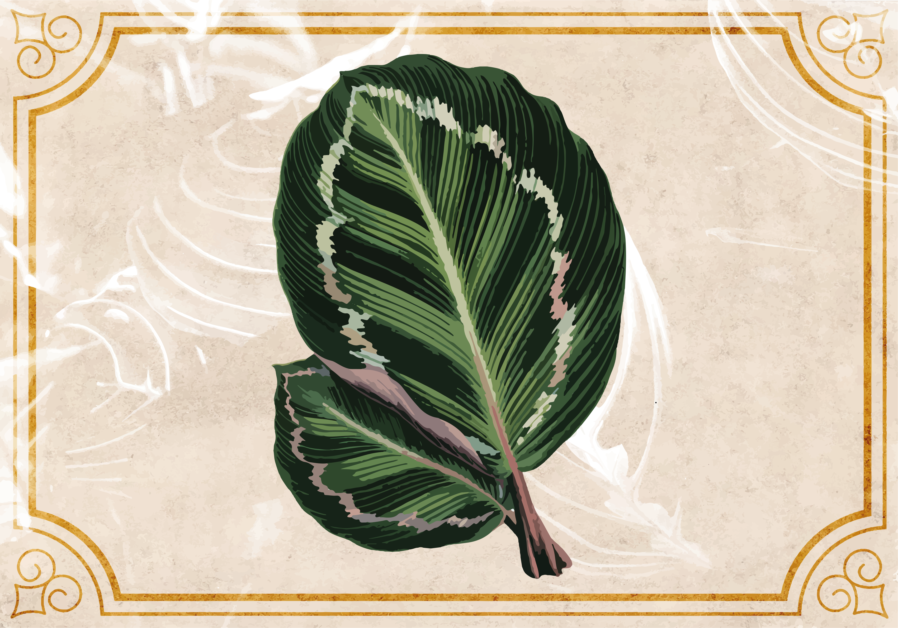 Dywan winylowy natura elegancki motyw liścia - TenStickers