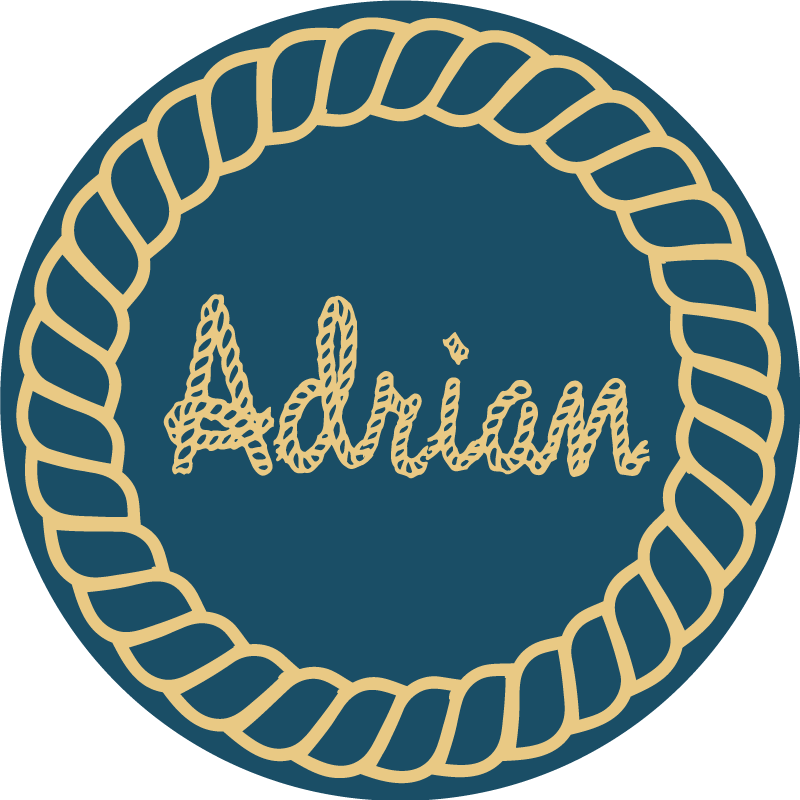 Dziecięcy dywan winylowy okrągła nazwa żeglarska - TenStickers