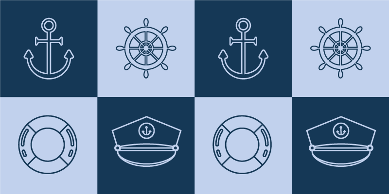 Dywan winylowy do kuchni Płytki symboli morskich - TenStickers