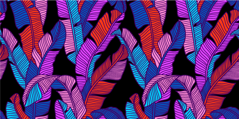 Dywan winylowy natura kolorowe tropikalne liście - TenStickers