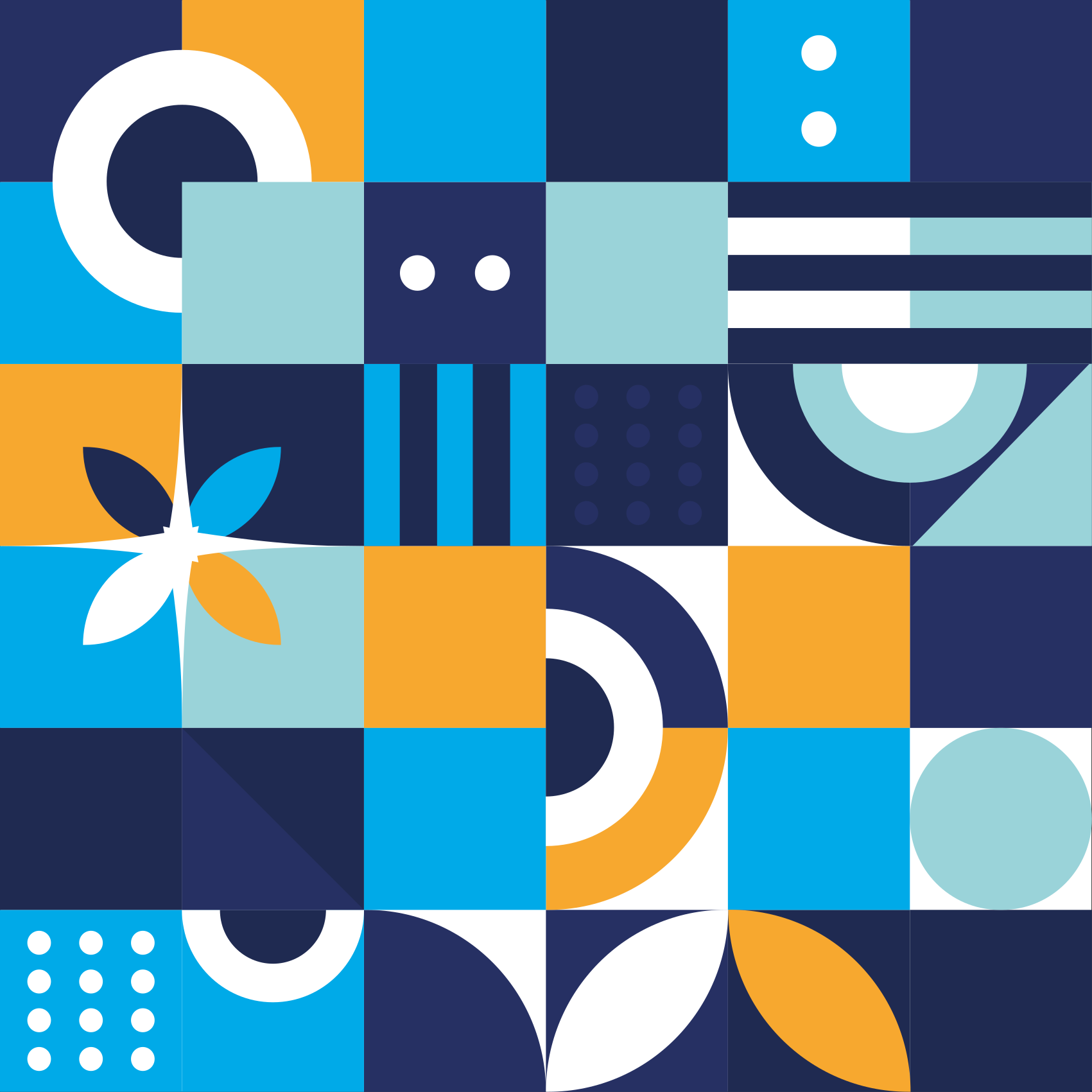 Dywan winylowy imitacja płytek geometryczne kształty kolorów - TenStickers