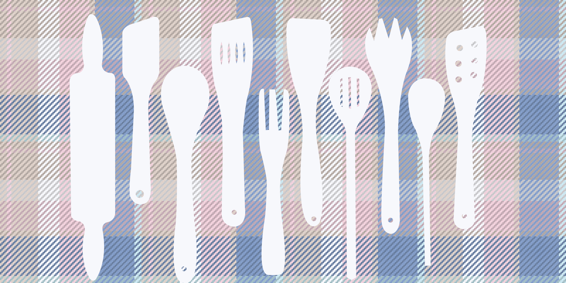 Dywan winylowy do kuchni sylwetki przyborów kuchennych - TenStickers